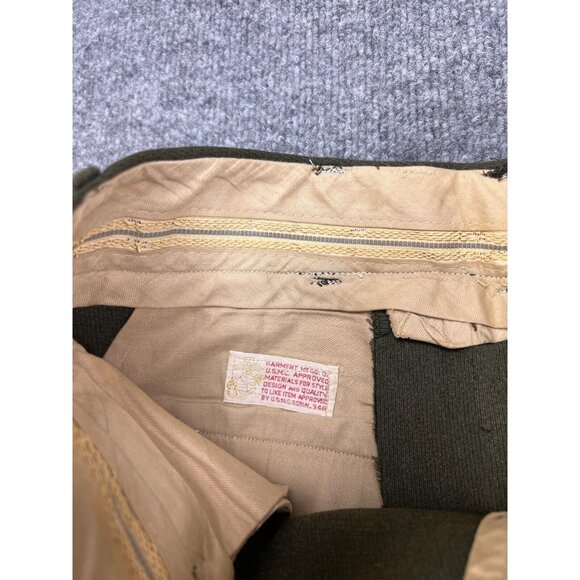 Vintage USMC Marines Uniform Pants Men's W29 x L29 Green Pleated Military - Picture 2 of 8